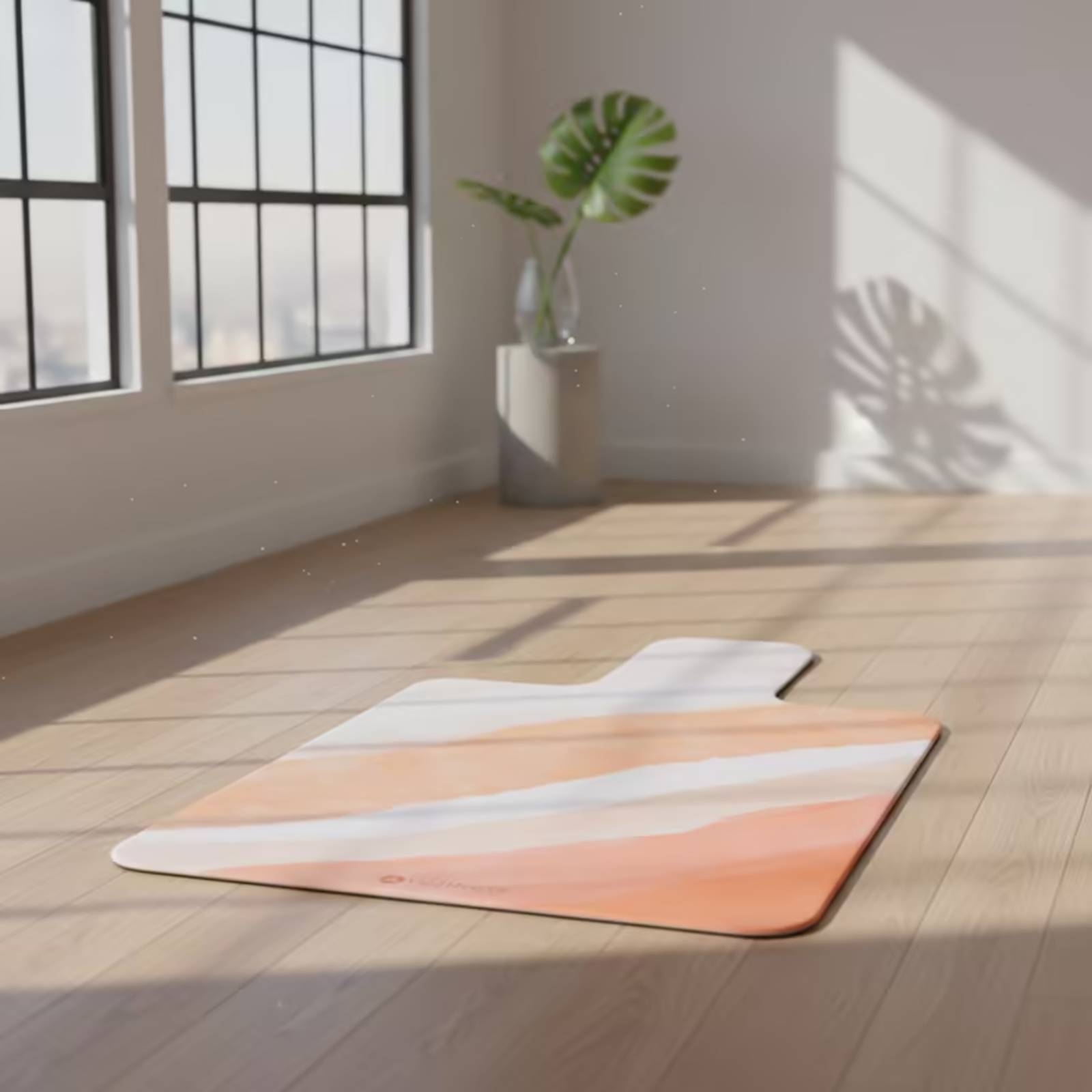 Pilates & Yoga Elastic Band - Mata do ćwiczeń zamszowa, antypoślizgowa, wyściełana,
