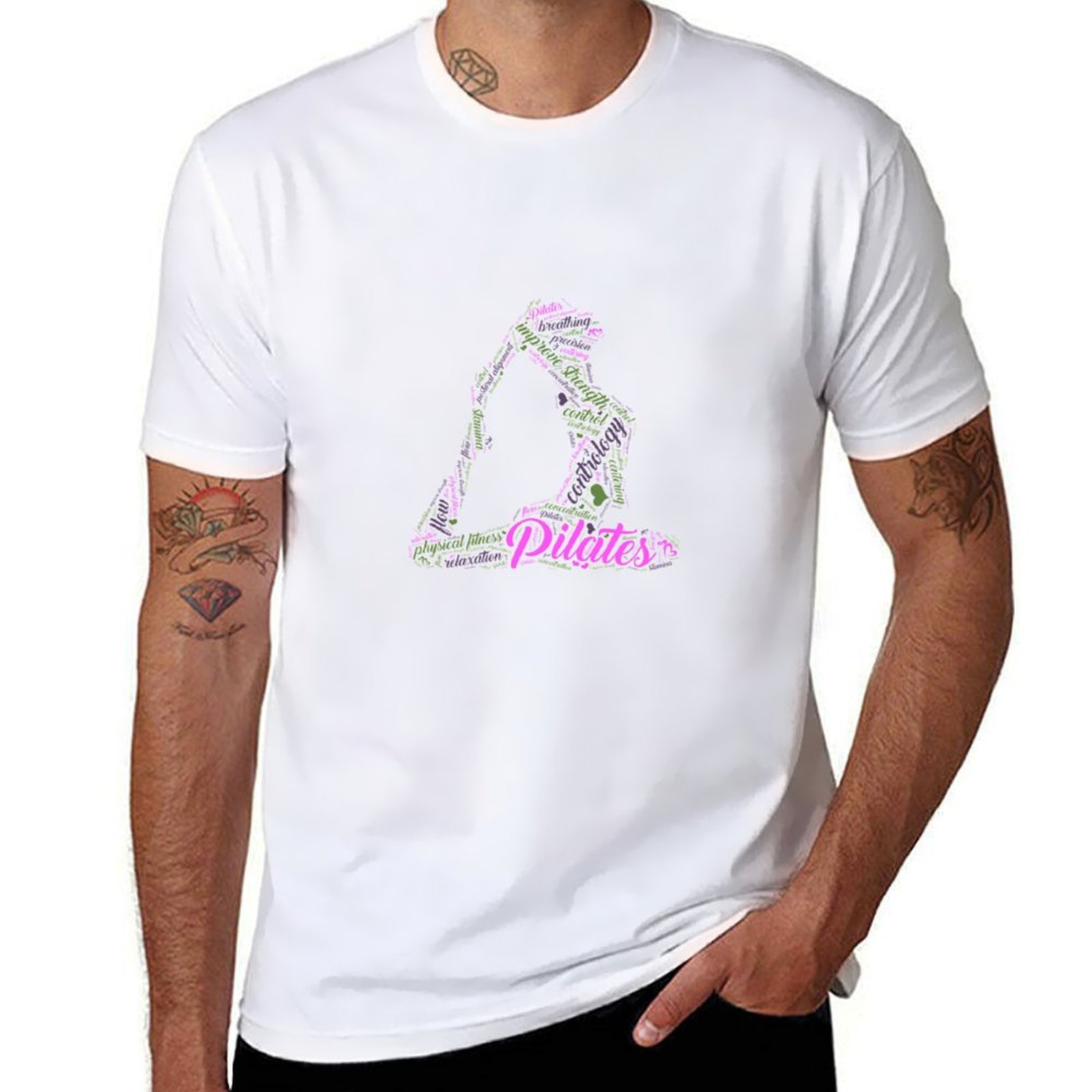 Pilates Yoga Gifts - Zabawna koszulka z grafiką słów dla