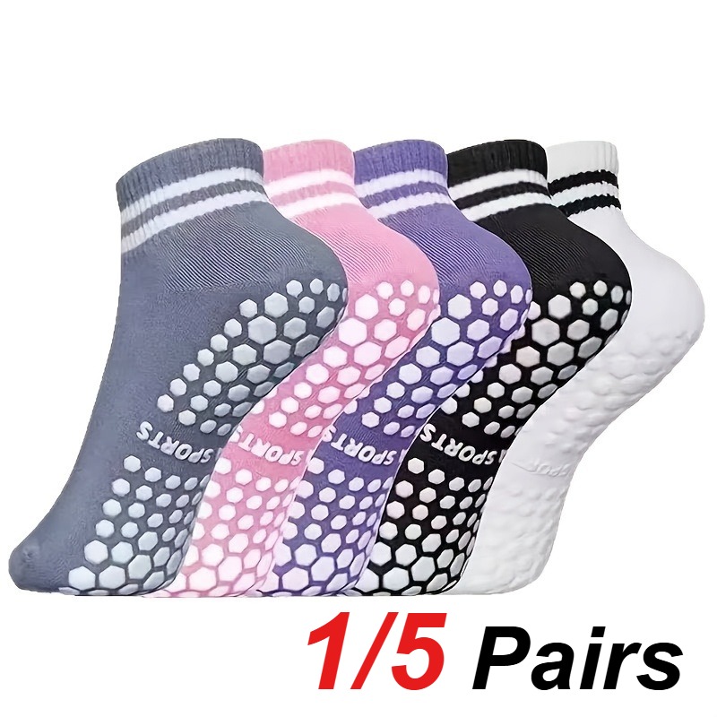 Pilates & Yoga Elastic Band - 1/5 Para Damskich Silikonowych Antypoślizgowych Skarpet
