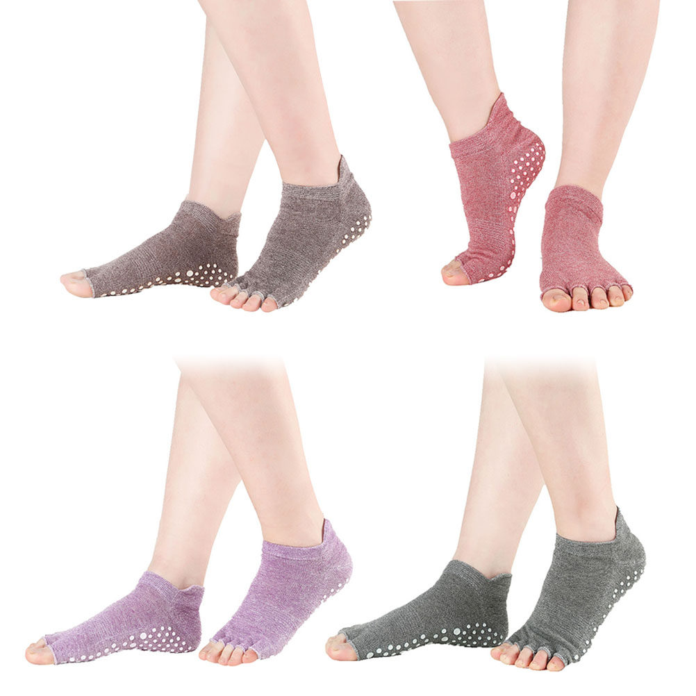 Yoga Mix Pilates - 4 pary skarpetek do jogi bez