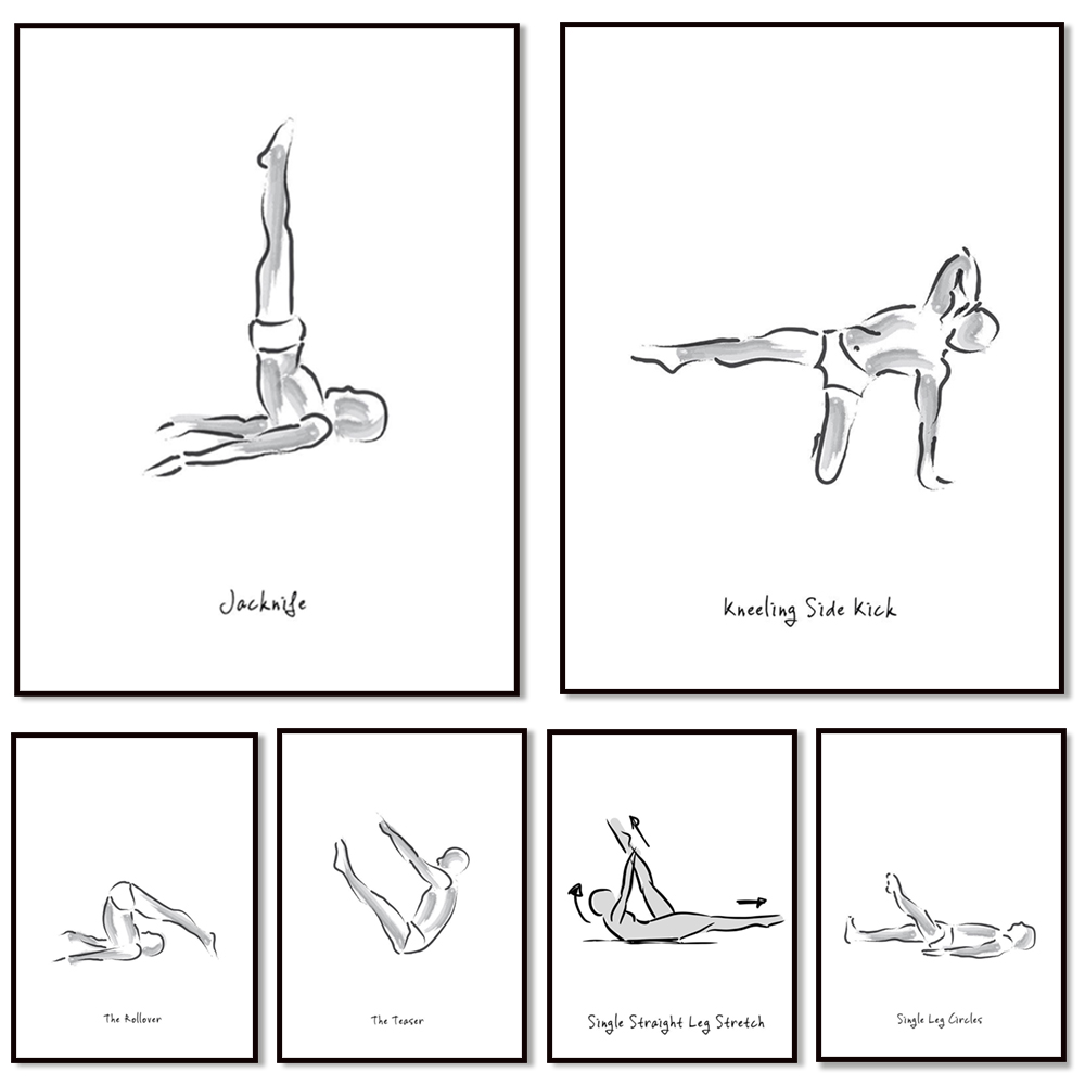 Infografiki Pilates w czerni i – Pilates Yoga Gifts recenzja i cena