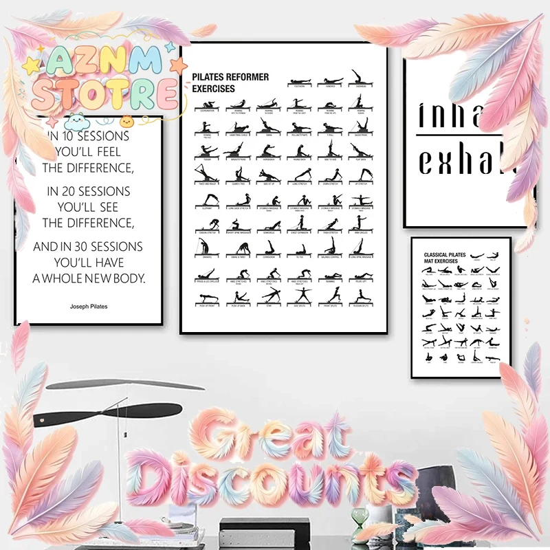 Plakat z tabelą ćwiczeń pilate – Pilates Yoga Gifts recenzja i cena